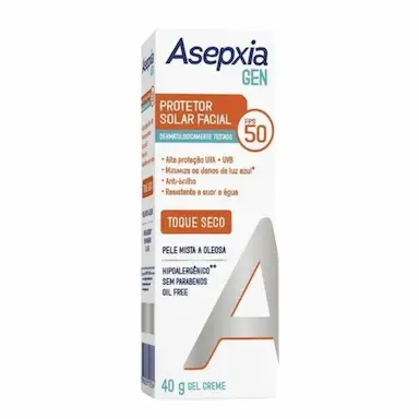 PROTETOR SOLAR FACIAL ASEPXIA GEN FPS 50 - 40G