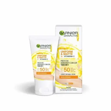 PROTETOR HIDRATANTE FACIAL GARNIER UNIFORM &amp;amp;AMP; MATTE VITAMINA C FPS 50 – CLARA