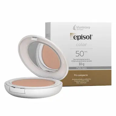 PROTETOR SOLAR PÓ COMPACTO EPISOL COLOR PELE CLARA FPS50 10G