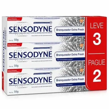 CREME DENTAL SENSODYNE EXTRA FRESH LEVE 3 PAGUE 2 COM 50G CADA