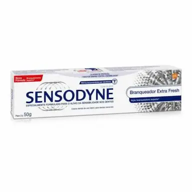 CREME DENTAL SENSODYNE BRANQUEADOR EXTRA FRESH PARA DENTES SENSÍVEIS 50G