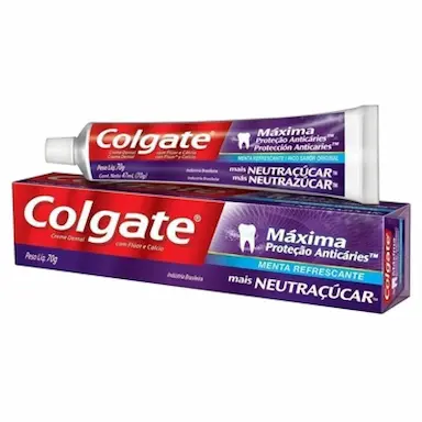 CREME DENTAL COLGATE MÁXIMA PROTEÇÃO ANTICÁRIES MAIS NEUTRAÇUCAR 70G