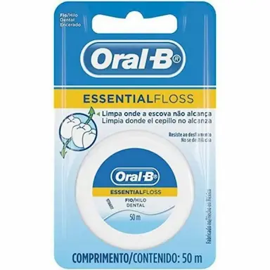 FIO DENTAL ENCERADO ORAL-B ESSENTIAL FLOSS COM 50 METROS