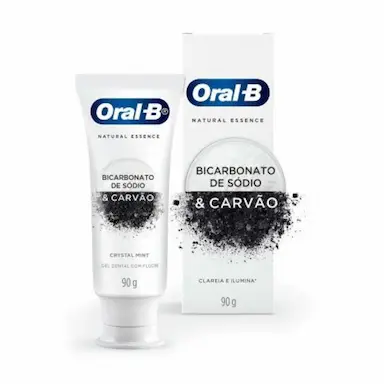 CREME DENTAL ORAL-B NATURAL ESSENCE BICARBONATO DE SóDIO &amp;amp;AMP; CARVãO COM 90G