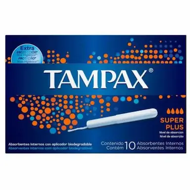 ABSORVENTE INTERNO TAMPAX SUPER PLUS COM 10 UNIDADES