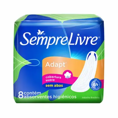 ABSORVENTE SEMPRE LIVRE ADAPT COBERTURA SUAVE SEM ABAS 8 UNIDADES