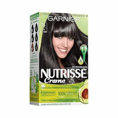 TINTURA GARNIER PERMANENTE NUTRISSE 30 CASTANHO ESCURO GRAFITE