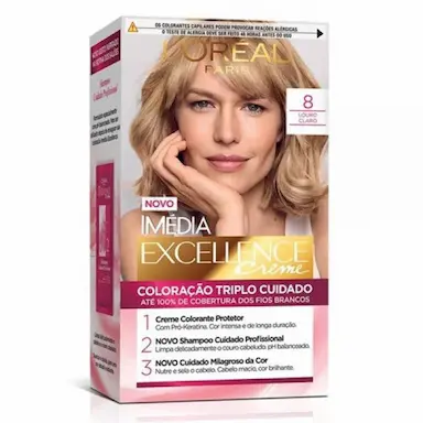 TINTURA IMÉDIA EXCELLENCE CREME L`ORÉAL PARIS - COR 8 LOURO CLARO