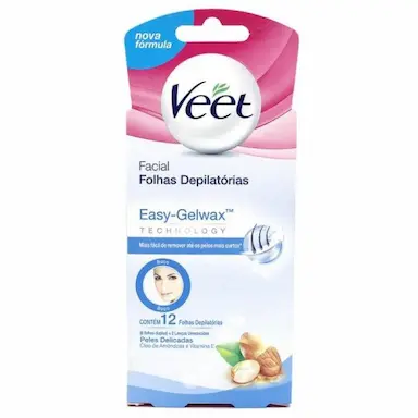 CERA FRIA VEET PARA O ROSTO PELE DELICADA 12 FOLHAS