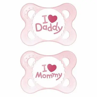 CHUPETA MAM - MOM E DAD ROSA TAMANHO 1 ROSA (0-6MESES) 2 UNIDADES