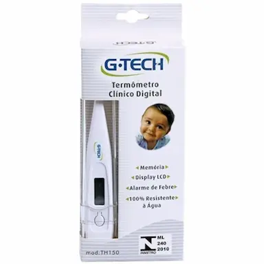 TERMÔMETRO DIGITAL CLÍNICO G-TECH BRANCO 1 UNIDADE