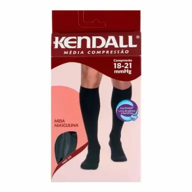 MEIA 3/4 MASCULINA KENDALL MÉDIA COMPRESSÃO PRETA P