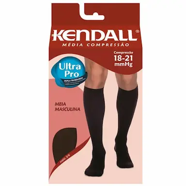 KENDALL MEIA CALCA 3/4 MASCULINA MEDIA COMPRESSAO PRETA TAMANHO GRANDE 1 PAR