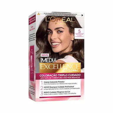 TINTURA PERMANENTE IMÉDIA EXCELLENCE CREME 5 CASTANHO CLARO 1 UNIDADE