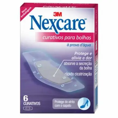 CURATIVO PARA BOLHAS NEXCARE 3M À PROVA D&amp;amp;#039ÁGUA 6 UNIDADES