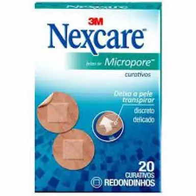 CURATIVO NEXCARE MICROPOROSO REDONDO 3M 20 UNIDADES