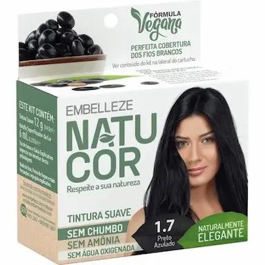 TINT NATUCOR KIT 1,7 JAMELAO PRETO AZULADO