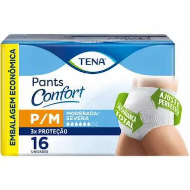 ROUPA ÍNTIMA DESCARTÁVEL TENA PANTS CONFORT P/M 16 UNIDADES