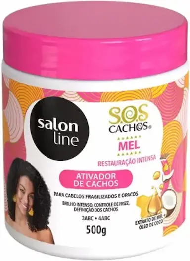 ATIVADOR DE CACHOS S.O.S CACHOS MEL CACHOS INTENSOS SALON LINE 500G