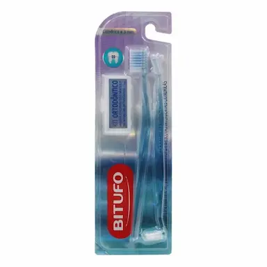 KIT 1 ESCOVA DENTAL 1 ESCOVA INTERTUFO E 6 ESCOVAS INTERDENTAIS CILÍNDRICAS 3MM BITUFO
