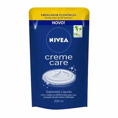 REFIL SABONETE LÍQUIDO CORPORAL NIVEA CREME CARE 200ML