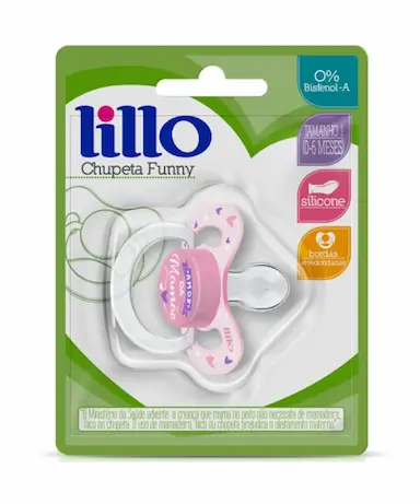 CHUPETA LILLO FUNNY AMOR ORTO TAMANHO 1 (0 – 6 MESES) - ROSA