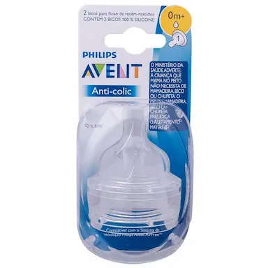 BICO DE SILICONE P/ MAMADEIRA PHILIPS ANTICÓLICA AVENT 0 M+