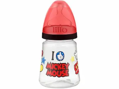 MAMADEIRA LILLO TRANSPARENTE DISNEY - MICKEY MOUSE TAMANHO 1 (0 - 6 MESES) 180ML