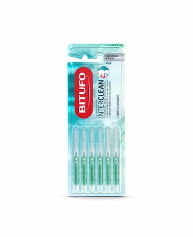 ESCOVA INTERDENTAL BITUFO EXTRA FINA CILINDRICA 4MM 6 UNIDADES