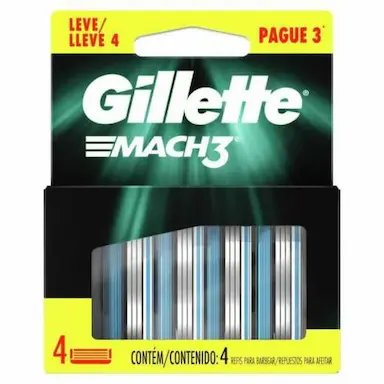 CARGA PARA BARBEAR GILLETTE MACH3 4 UNIDADES - LEVE 4 PAGUE 3