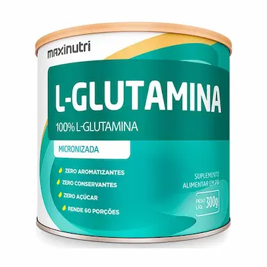 SUPLEMENTO AMINOáCIDO L-GLUTAMINA 300G 100% PURA MAXINUTRI