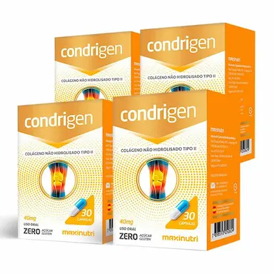KIT 04 CONDRIGEN COLáGENO TIPO II COM 30 CAPSULAS MAXINUTRI