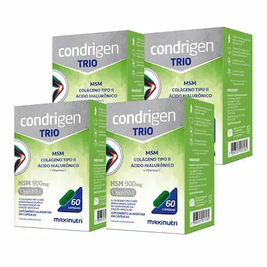 KIT 4 CONDRIGEN TRIO MSM COLáGENO TIPO 2 HA E VIT.C 60 CAPS