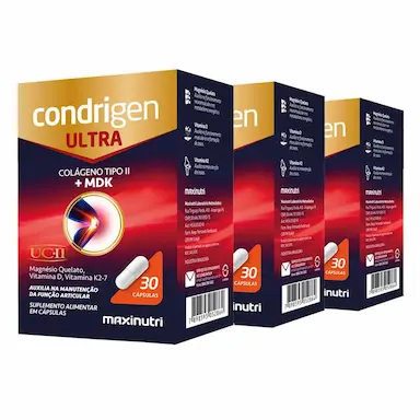 KIT 3 CONDRIGEN ULTRA COLáGENO TIPO 2 MDK UCII 30 CáPSULAS
