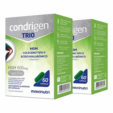 KIT 2 CONDRIGEN TRIO MSM COLáGENO TIPO 2 HA E VIT.C 60 CAPS