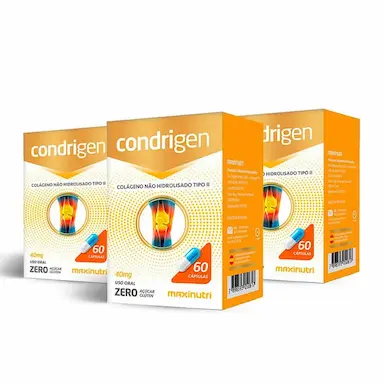 KIT 03 CONDRIGEN COLáGENO TIPO 2 COM 60 CAPSULAS MAXINUTRI