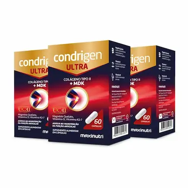 KIT 3 CONDRIGEN ULTRA COLáGENO TIPO 2 MDK 60 CAPS MAXINUTRI