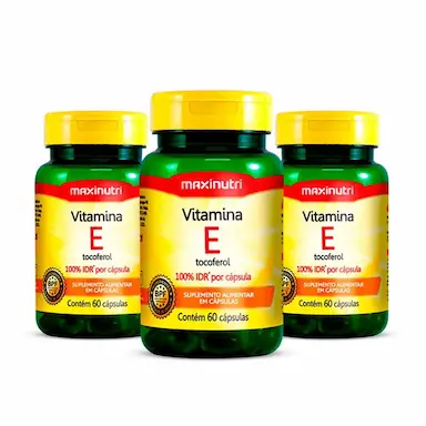 KIT 03 VITAMINA E 100% IDR 60 CAPSULAS MAXINUTRI