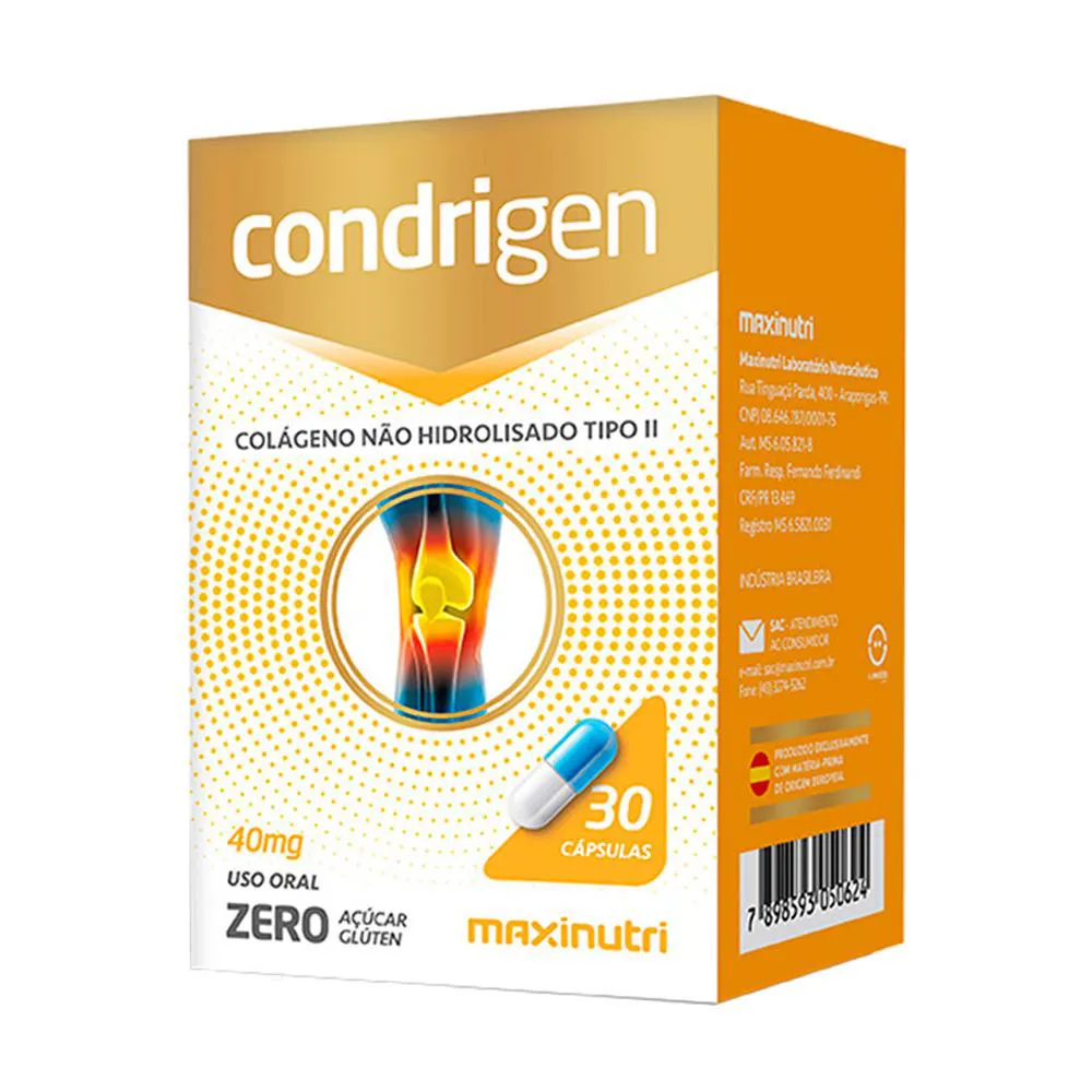 CONDRIGEN COLáGENO TIPO II MAXINUTRI COM 30 CAPSULAS