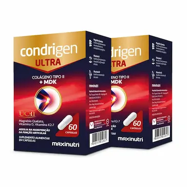KIT 2 CONDRIGEN ULTRA COLáGENO TIPO 2 MDK 60 CAPS MAXINUTRI