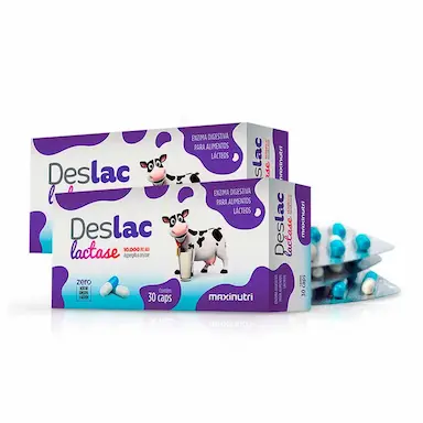 KIT 02 DESLAC LACTASE 10.000 FCC 30 CáPSULAS MAXINUTRI