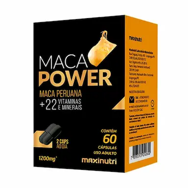 MACA POWER 1200MG VITAMINAS E MINERAIS 60 CAPSULAS MAXINUTRI
