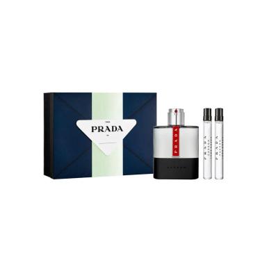 Kit Luna Rossa Carbon Prada Masculino - Eau de Toilette 80ML + Body Lotion Travel 10ml