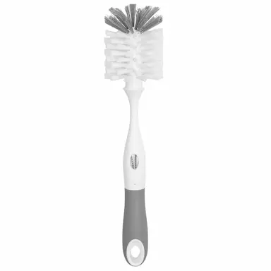 ESCOVA DE MAMADEIRA COM LIMPADOR DE BICO COR CINZA - BUBA
