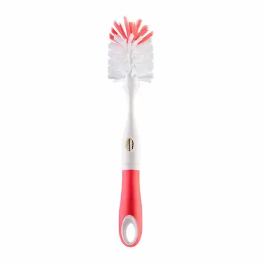 ESCOVA DE MAMADEIRA COM LIMPADOR DE BICO COR ROSA - BUBA