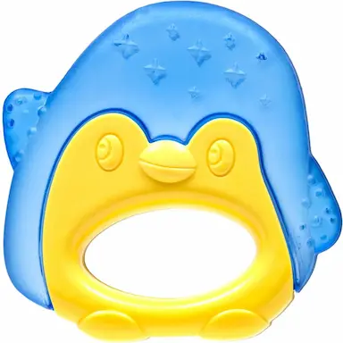 MORDEDOR BEBê COM ÁGUA PINGUIM AZUL +4M - BUBA