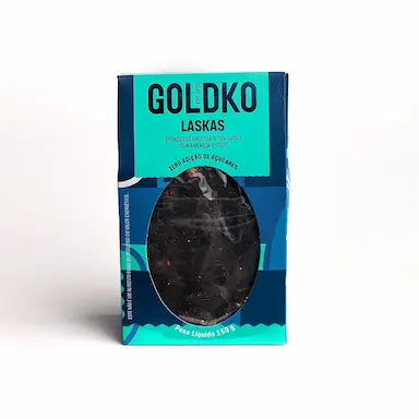 LASKAS DE CHOCOLATE 70% CACAU COM AMêNDOAS E COCO SG GOLDKO 150G