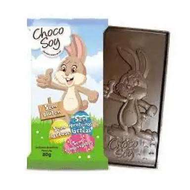 BARRA COELHO DE PáSCOA SEM LACTOSE E SEM GLúTEN CHOCO SOY 80G