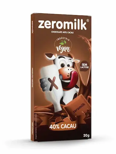 BARRA DE CHOCOLATE 40% CACAU SG, SL E VEG ZEROMILK 20G