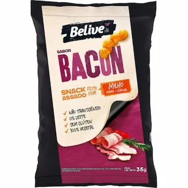 SNACK DE MILHO SABOR BACON SG 100% VEGETAL BELIVE 35G